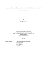 Assessing the psychometric properties of the Connor-Davidson Resilience Scale on a sample of mental health counselors