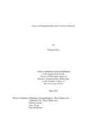 Essays on elongation bias and consumer behavior