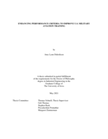 Enhancing performance criteria to improve U.S. military aviation training