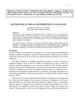 Mathematical ideas and indigenous languages