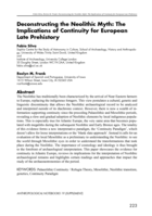 Deconstructing the Neolithic Myth: The Implications of Continuity for European Late Prehistory