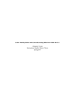 Latino Nativity Status and Cancer Screening Behaviors within the U.S.