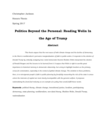 Politics Beyond the Personal: Reading Wolin In the Age of Trump