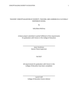 Teachers' Conceptualization of Diversity, Teaching, and Learning In a Culturally Responsive School