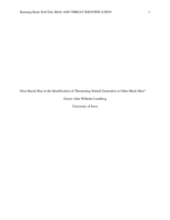 Does Racial Bias in the Identification of Threatening Stimuli Generalize to Older Black Men?
