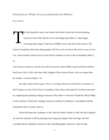 Online Legacy Work: A Catalog Raisonne and Website