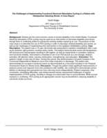 The Challenges of Implementing Functional Electrical Stimulation Cycling in a Patient with Hemiparesis following Stroke: A Case Report
