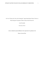 Am I not a Woman and a Sister and an Immigrant?: Approaching Intimate Partner Violence in Black Immigrant Communities Within an Intersectional Framework