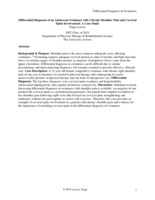 Differential Diagnosis of an Adolescent Swimmer with Chronic Shoulder Pain and Cervical Spine Involvement: A Case Study