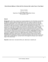 Clinical Decision Making in a Patient with Poor Outcomes After Lumbar Fusion: A Case Report