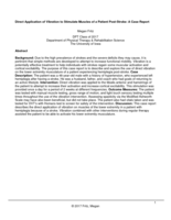 Direct Application of Vibration to Stimulate Muscles of a Patient Post-Stroke: A Case Report