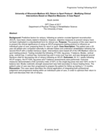 University of Wisconsin-Madison ACL Return to Sport Protocol – Modifying Clinical Interventions Based on Objective Measures: A Case Report