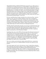 International Writing Program annual report 2000