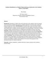Vestibular Rehabilitation in a Pediatric Patient with Sensory Dysfunction of the Vestibular System: A Case Report