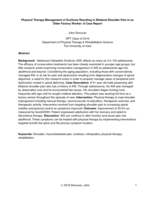 Physical Therapy Management of Scoliosis Resulting in Bilateral Shoulder Pain in an Older Factory Worker: A Case Report