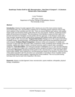 Quadriceps Tendon Graft for ACL Reconstruction - How Does it Compare? - A Literature Review with a Case Example