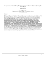 An Aquatic to Land-based Therapy Transition Approach for Persons with Lower Extremity OA: A Case Report