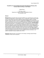 Using Mirrors for Visual Feedback During Early Strengthening Following a Non-Traumatic Spinal Cord Injury: A Case Report