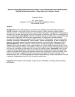Physical Therapy Management Involving a Direct Access Patient with Cervical Radiculopathy Electing Surgical Intervention: A Case Report and Literature Review