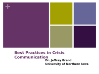 Best Practices in Crisis Communication