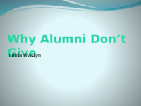Why Alumni Don't Give