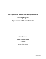 The Engineering, Science, and Management War Training Program: Higher Education and the Second World War