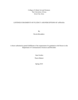 Listener Judgements of Fluency and Perceptions of Aphasia