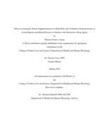 Effects of Inorganic Nitrate Supplementation on Heart Rate and Ventilatory Responsiveness to Acute Hypoxia and Blood Pressure in Patients with Obstructive Sleep Apnea