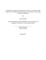 Competition, Comparison, and Pressure to Perform: An Analysis of the Impact of the Advanced Placement Program on Suicidality Among High Achieving Adolescents