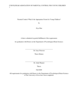 Curvilinear Association of parental control for young children