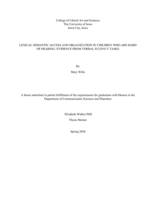 Lexical-Semantic Access and Organization in Children who are Hard of Hearing: Evidence from Verbal Fluency Tasks