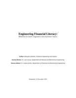 Engineering Financial Literacy: Modules to teach engineers core business topics