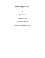 Rimetongue: Part I