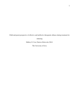 Child and parent perspective of effective and ineffective therapeutic alliance during treatment for stuttering