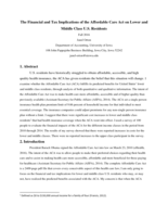 The Financial and Tax Implications of the Affordable Care Act on Lower and Middle Class U.S. Residents