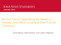 We Are Family: Negotiating the Needs of Multiple Units While Creating a User-Friendly Thesaurus