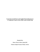 Connecting Gerald Finzi to the English Musical Renaissance:  A Comparative Study of Early 20th Century British Song