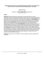 Utilizing Directional Preference and Lumbopelvic Mechanics Training in the Treatment of an Adult with Chronic Low Back Pain and Sacral Radiculopathy: A Case Report