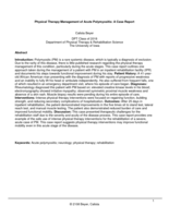 Physical Therapy Management of Acute Polymyositis: A Case Report