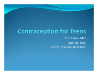 Contraception for Teens: An Update