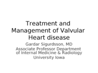 Treatment and Management of Valvular Heart Disease