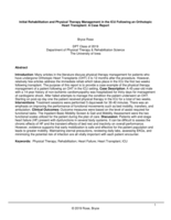 Initial Rehabilitation and Physical Therapy Management in the ICU Following an Orthotopic Heart Transplant: A Case Report