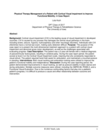 Physical Therapy Management of a Patient with Cortical Visual Impairment to Improve Functional Mobility: A Case Report