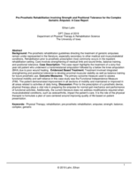 Pre-Prosthetic Rehabilitation Involving Strength and Positional Tolerance for the Complex Geriatric Amputee: A Case Report