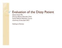 Examining the Dizzy Patient **BREAKOUT**