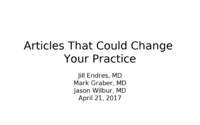 Articles that Change Your Practice