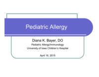 Pediatrics Food Allergies