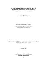 Nitrogen and phosphorus budgets for Iowa and Iowa watersheds