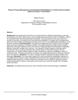 Physical Therapy Management and Individualized Rehabilitation of Patient with Incomplete Spinal Cord Injury: A Case Report