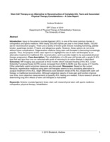 Stem Cell Therapy as an Alternative to Reconstruction of Complete ACL Tears and Associated Physical Therapy Considerations – A Case Report